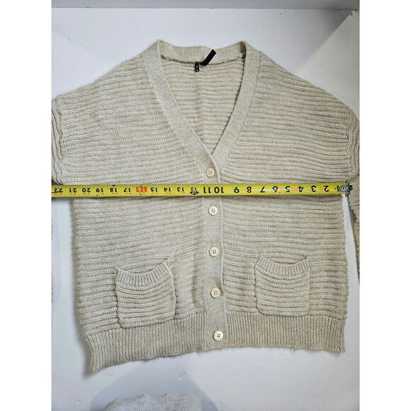 Maurices Medium Silver Thread Accent Button Down Relaxed Fit Cardigan - Picture 4 of 8